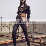 Steampunk Stretchy Vegan Leather and Fleece Lining Leggings thumbnail-4