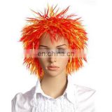 MCW-0403 Party Masquerade synthetic short red and yellow Punk wig for man