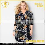 Oem service custom top new design flower xxxxl fat women clothing plus size blouse