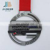 Die Casting Grappling Games Champion Custom Metal Medal With Ribbon