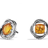 Designs Inspired David Yurman Sterling Silver 7mm Citrine Infinity Earrings