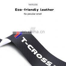 4pcs Car Accessories Door Sill Protector Stickers PU Leather Carbon Fiber for Volkswagen VW T-CROSS T CROSS Sticker Car Styling thumbnail-5