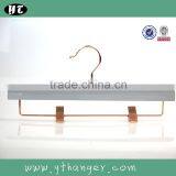 HA6927 White Wooden Coat Hanger With Rose Gold Pants Wooden Hanger thumbnail-3