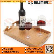 Best Selling Serving Tray Bamboo Wooden Tray With Handles Great for Dinner Trays thumbnail-4