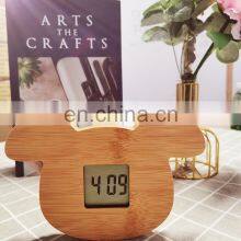 Natural Creative Cartoon Animal Design Desktop Dog Shaped Wooden Digital Alarm Clock thumbnail-2
