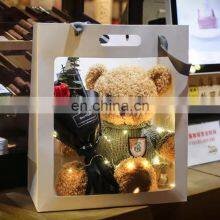 Custom Logo Cardboard Gift Sliding Box Drawer Paper Box With Clear Window for Flower Packaging thumbnail-5