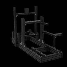 MK-8-8080 Customized 6063 T5 Aluminum Frame 8080 Black Anodized Industrial Aluminium Profile With Double Slots for SIM Racing Rig Cockpit Factory Price thumbnail-3