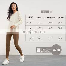 Long Sleeve Hoodie T Shirts Women's Sportswear With Thumb Holes OEM Yoga Fitness Sports Plain Tops thumbnail-5