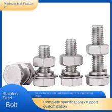 High-quality 201/304 Stainless Steel Hot-dip Galvanized Outer Hexagonal Bolt, Hexagonal Screw With Matching Flat Washer, Spring Washer and Nut thumbnail-3