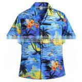 Couples Beach Hawaiian Leisure Men's and Women's 100% Cotton Short Sleeve Shirt Printing Loose Big Yards thumbnail-5