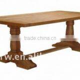 DT-4019 Solid Oak Furniture Refectory 2 Seater Dining Table thumbnail-1