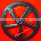Sonata chinese road bike wheels 5 spoke 65mm clincher bicycle wheel 3k matte finish