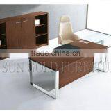 Modern Manager Table Elegant Executive OfficeTempered Glass Desk(SZ-OD491) thumbnail-4