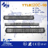 Super bright double row 4D spot led light bar optics 120w Made in china