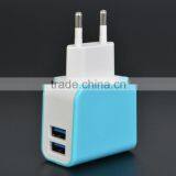 Mobile Phone Charger 5v 1A/2.1A Dual USB Port Wall Charger EU Plug Power Adapter thumbnail-1