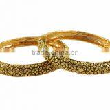 Indian Bollywood Traditional Party Wear Gold Plated Polki Openable Bangle thumbnail-1