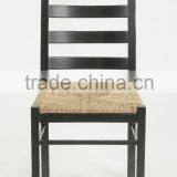 Rustic Wooden Home Useful Webbing Seat Black Armless Dining Chair/ Restaurant Chair(New Product) thumbnail-2