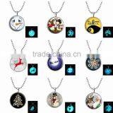 Long Hair Witch Pattern Glass Gemstone Necklace Halloween Jewelry Wholesale thumbnail-5