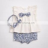 Baby clothing summer outfit Toddler girl tunic top and floral cotton bloomer set
