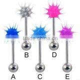 Tongue Ring With Silicone Koosh Ball thumbnail-1