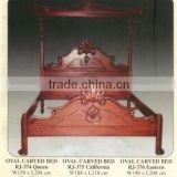 Oval Carved Bed Mahogany Indoor Furniture