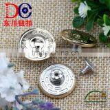 2016 Shiny Gold Metal Jeans Button Strong Denim Jean Button for Pants