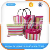 2016 hot sell paper straw cheap tote beach bag with zipper                        
                                                                                Supplier's Choice