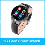Elegant led touch screen samrt watch leather wrist watch phone android