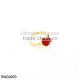 Magazine Style Gold Heart Ring With Crystal thumbnail-1