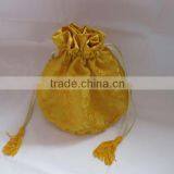 Luxury Gold Jewelry Crown Drawstring Bag Round Bottom thumbnail-1