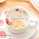 Creative Lovely Pussy Cat Ceramic Coffee Mug Set With Tea Tray, Promotional Pocelain Kitty Series of 2-piece Suit thumbnail-4