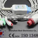 Bionet(Korea) ECG 5 Lead Cable and Leadwires, Grabber With IEC, 8pin