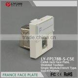 LY-FP178B-S-C5E French Type Single Port STP RJ45 Legrand Keystone Jack
