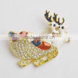Crystal Christmas Jewelry Christmas ELK Brooch Pins thumbnail-2