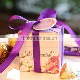 Hot Sale Wedding Paper Favor Box Pink Wedding Paper Favor Box Ribbon Wedding Paper Favor Box thumbnail-2