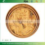 BR901/Traditional Classical Chinese Kongfu Bamboo Round Charger Tea Tray thumbnail-3
