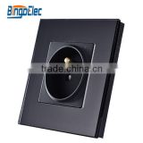 Toughened glass panel french electrical socket