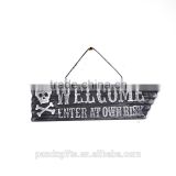 hanging foam sign with pirate drawing