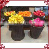 Large Capability Synthetic Rattan Woven Display Basket With Stand thumbnail-1