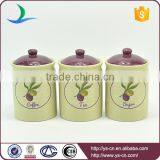 Green Decal Ceramic Food Storage Jars Wholesale thumbnail-1