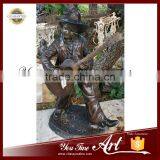 Musical Boy Statue Guitar Bronze Boys Sculpture thumbnail-2