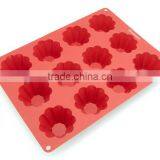 12-Cavity Large Silicone Mold for Homemade Tart, Bundt, Cake, Cheesecake, Pudding, Jello thumbnail-1