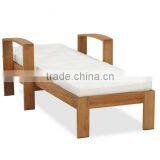 Adjustable Teak Wood Beach Lounge Chair Garden Wooden Sun Lounger thumbnail-3