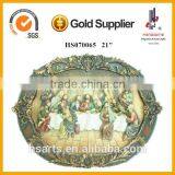 21 Inch Wholesale Ceramic Color 3d Art Last Supper Carving Wall Hanging Decoration thumbnail-3