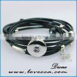Wholesale 18mm Snap Charm Leather Snap Button Bracelet thumbnail-6