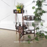 Garden Decor Iron Art Decorative 3 Tier Flower Pot Bronze Vintage Iron Flower Pot Stand thumbnail-1