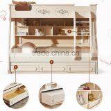 European Classic Rococo Style Pure White Wood Stairway Bunk Bed With Drawers BF11-09183a thumbnail-3