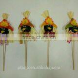 Paper Straw and Fabric Scarecrow Head for Autumn and Harvest Decoration thumbnail-1