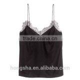 Tops For Women 2016 Thin Shoulder Straps Lace Trim Velvet Tops HST9265 thumbnail-1