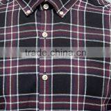 Custom Embroidered Logo Long Sleeve Button Down Collar Mens 100% Cotton Heavyweight Flannel Check Print Slim Fit Casual Shirts thumbnail-3